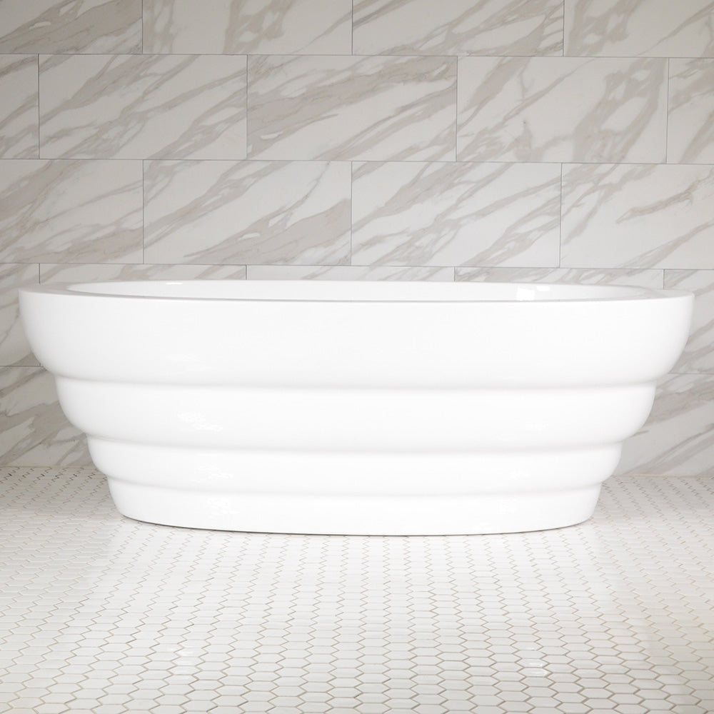 “SanSiro Cosmos67C” 67 x 36 inch “Foam Insulated Cavity Walls” Acrylic Freestanding Bathtub