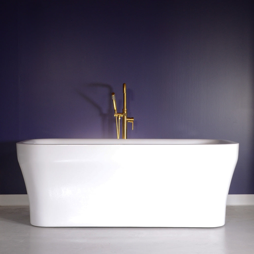 “SanSiro Eclipse67C” 67 x 35 inch “Foam Insulated Cavity Walls” Acrylic Freestanding Bathtub