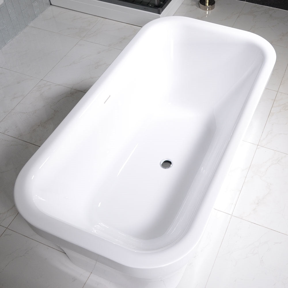“SanSiro Eclipse67C” 67 x 35 inch “Foam Insulated Cavity Walls” Acrylic Freestanding Bathtub