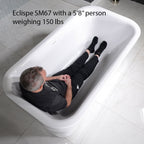 “SanSiro Non-Jetted Water Heated Eclipse-SM67WHC” Center Drain Acrylic Freestanding Soaker Tub
