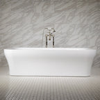“SanSiro Non-Jetted Water Heated Eclipse-SM79WHC” Center Drain Acrylic Freestanding Soaker Tub