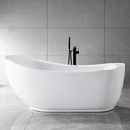 “SanSiro Non-Jetted Water Heated Feronia71EWH” 71 x 35 inch End Drain Acrylic Freestanding Soaker Tub