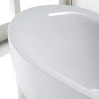 “SanSiro Non-Jetted Water Heated Feronia71EWH” 71 x 35 inch End Drain Acrylic Freestanding Soaker Tub