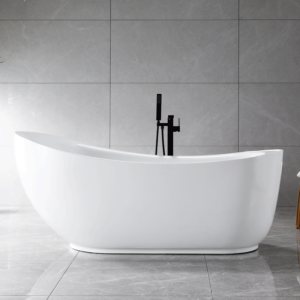 “SanSiro Feronia71E” 71 x 35 inch “Foam Insulated Cavity Walls” Acrylic Freestanding Bathtub