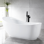 “SanSiro Feronia71E” 71 x 35 inch “Foam Insulated Cavity Walls” Acrylic Freestanding Bathtub