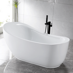 “SanSiro Feronia71E” 71 x 35 inch “Foam Insulated Cavity Walls” Acrylic Freestanding Bathtub