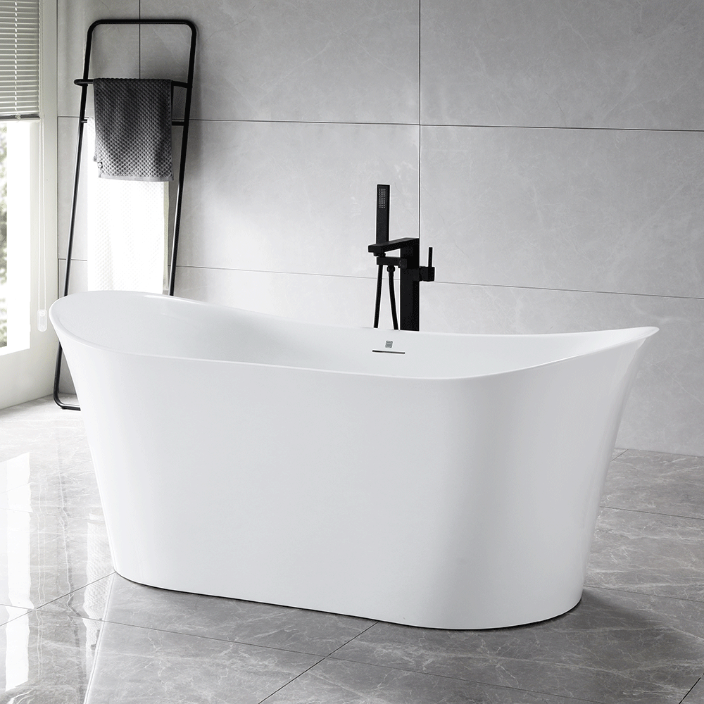 “SanSiro Luca67C” 67 x 31 inch “Foam Insulated Cavity Walls” Acrylic Freestanding Bathtub