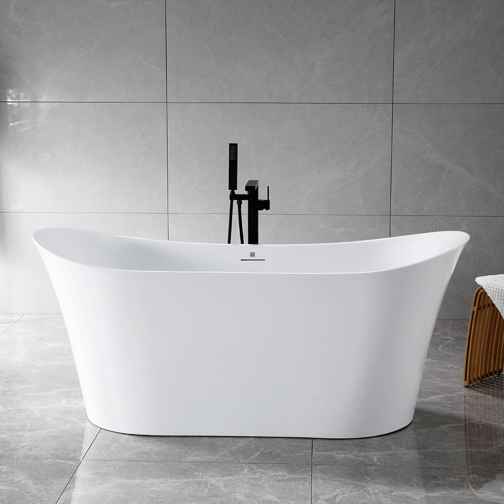 “SanSiro Luca67C” 67 x 31 inch “Foam Insulated Cavity Walls” Acrylic Freestanding Bathtub