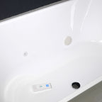 “SanSiro Non-Jetted Water Heated Napoli67CWH” 67 x 32 inch Center Back Drain Acrylic Freestanding Soaker Tub