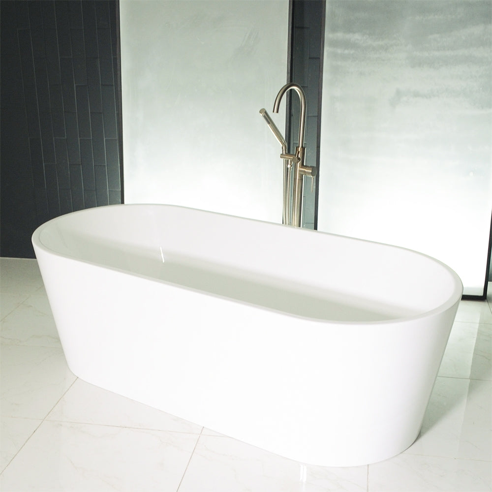“SanSiro Napoli63CB” 63 x 30 inch “Foam Insulated Cavity Walls” Acrylic Freestanding Bathtub