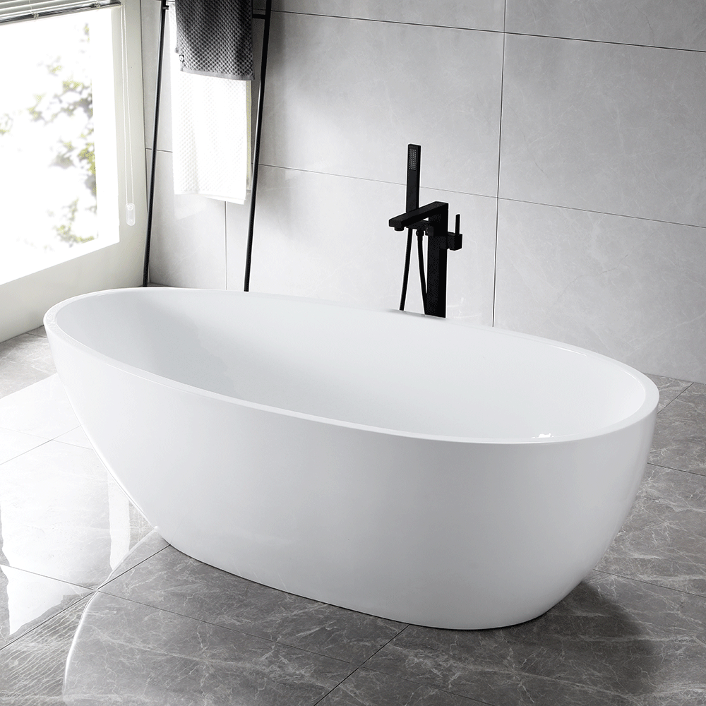 “SanSiro Palermo71CB” 71 x 36 inch “Foam Insulated Cavity Walls” Acrylic Freestanding Bathtub