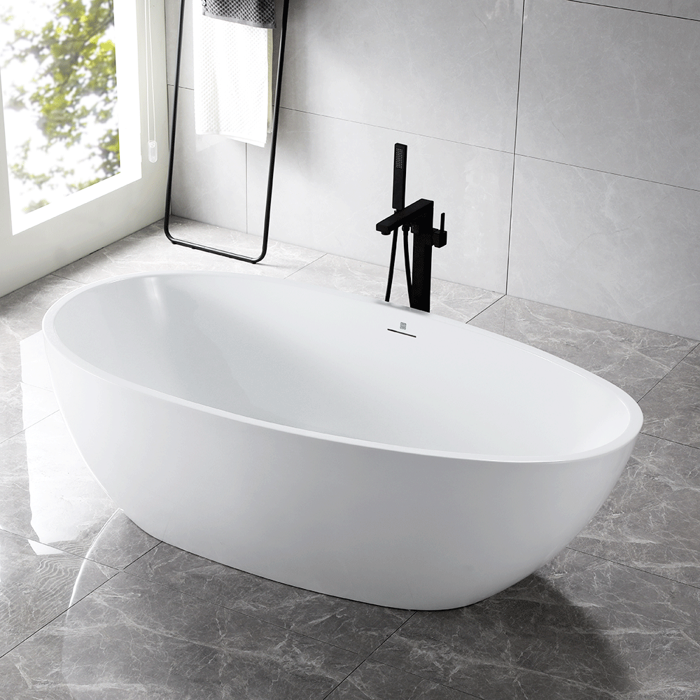 “SanSiro Palermo71CB” 71 x 36 inch “Foam Insulated Cavity Walls” Acrylic Freestanding Bathtub