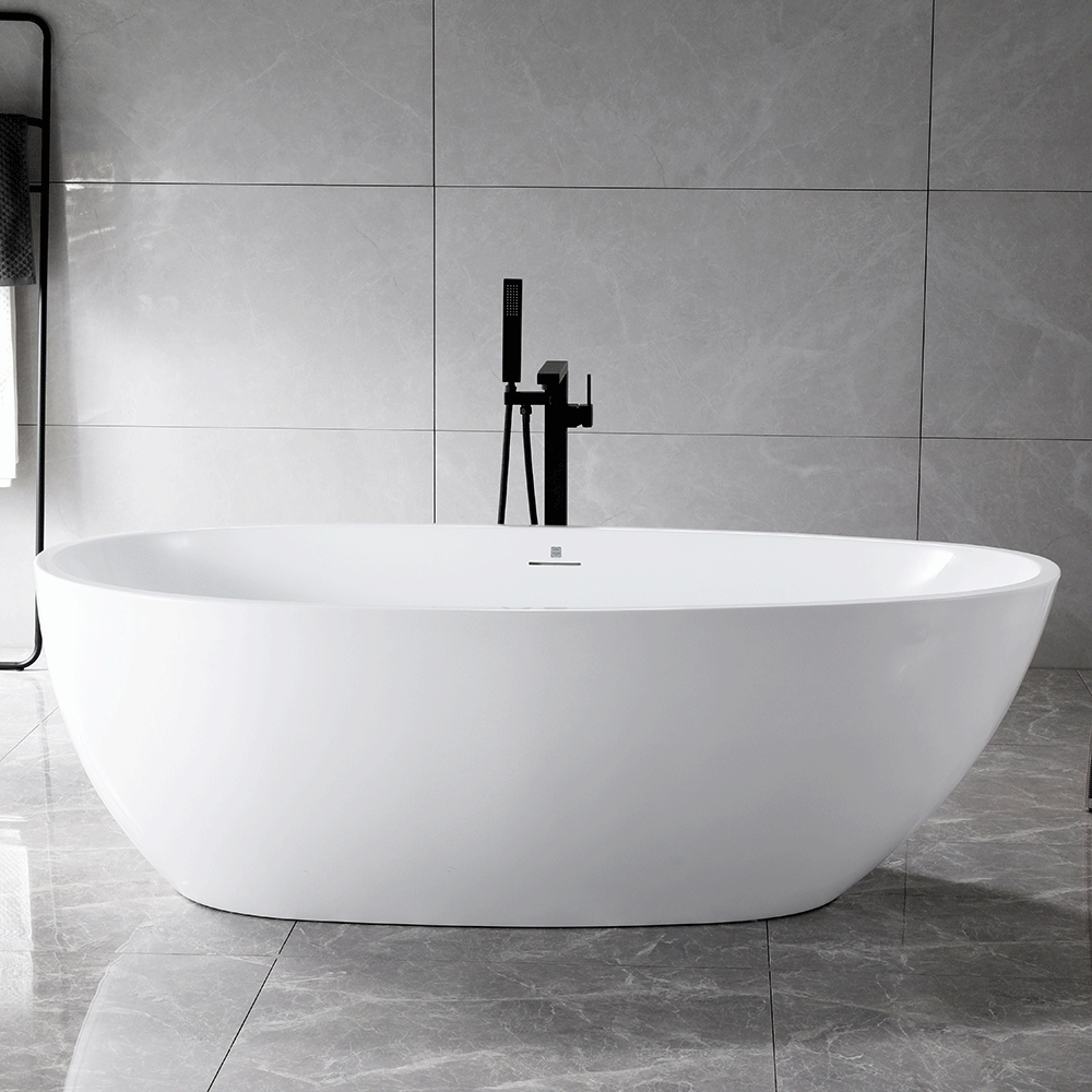 “SanSiro Palermo71CB” 71 x 36 inch “Foam Insulated Cavity Walls” Acrylic Freestanding Bathtub