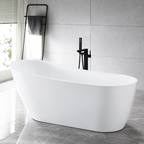 “SanSiro Roma59E” 59 x 29 inch “Foam Insulated Cavity Walls” Acrylic Freestanding Bathtub
