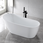 “SanSiro Roma67E” 67 x 32 inch “Foam Insulated Cavity Walls” Acrylic Freestanding Bathtub