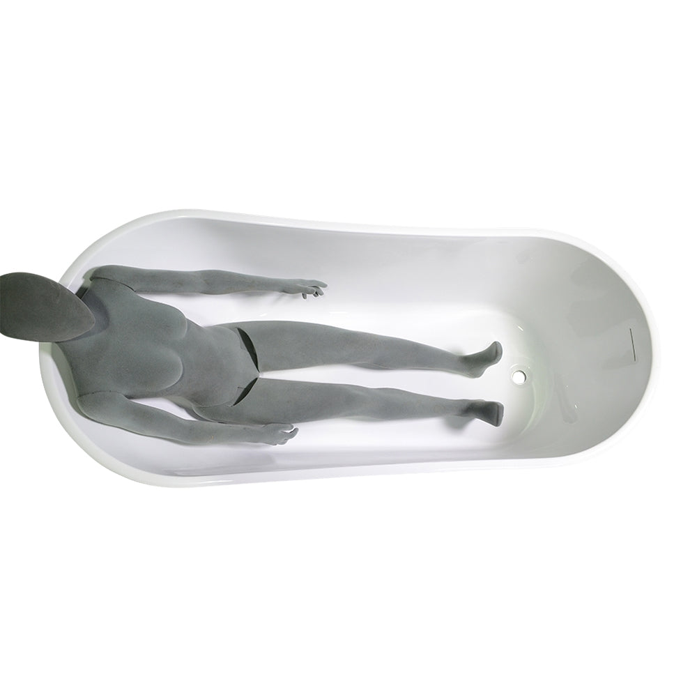 “SanSiro Roma67E” 67 x 32 inch “Foam Insulated Cavity Walls” Acrylic Freestanding Bathtub