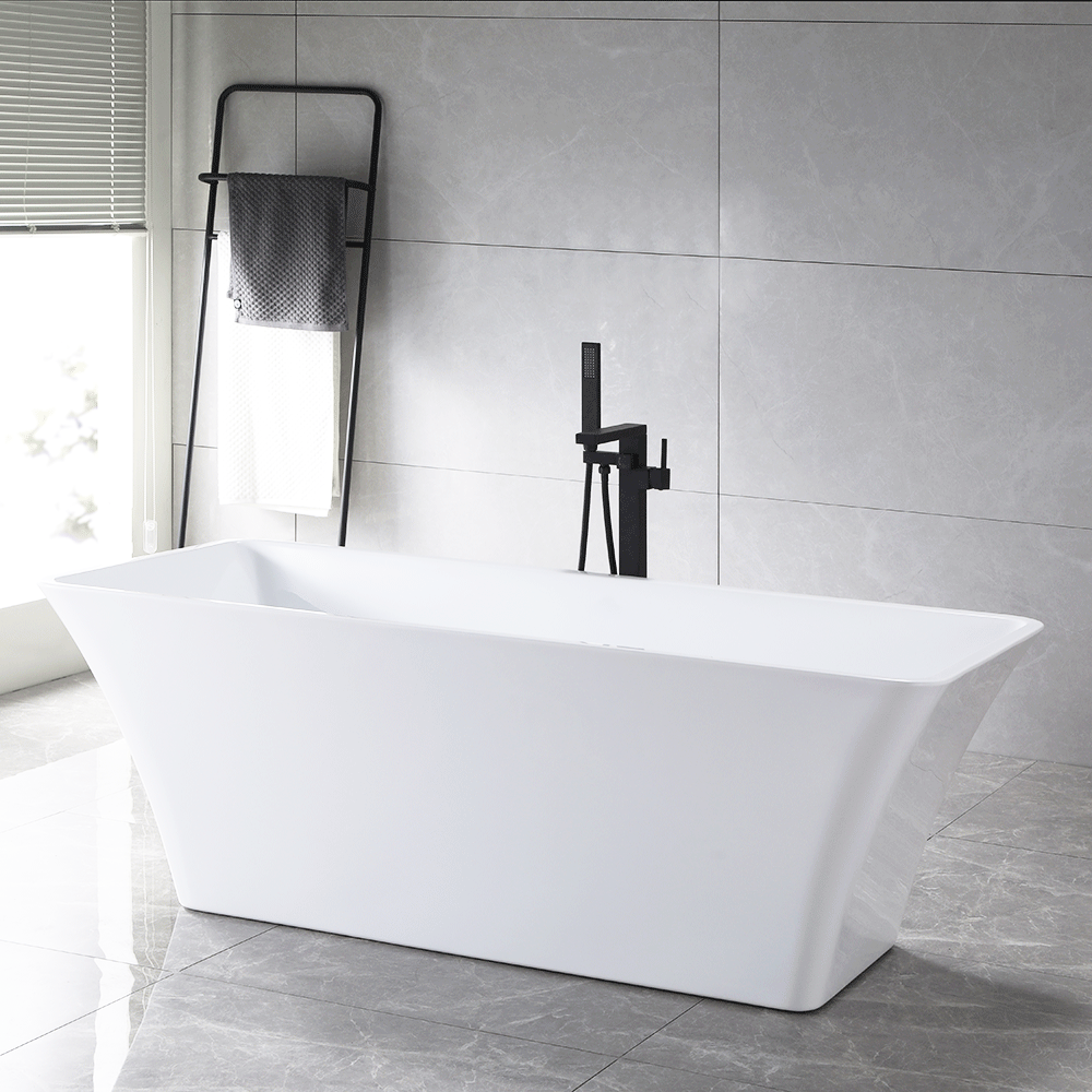 “SanSiro Sandava67C” 67 x 30 inch “Foam Insulated Cavity Walls” Acrylic Freestanding Bathtub