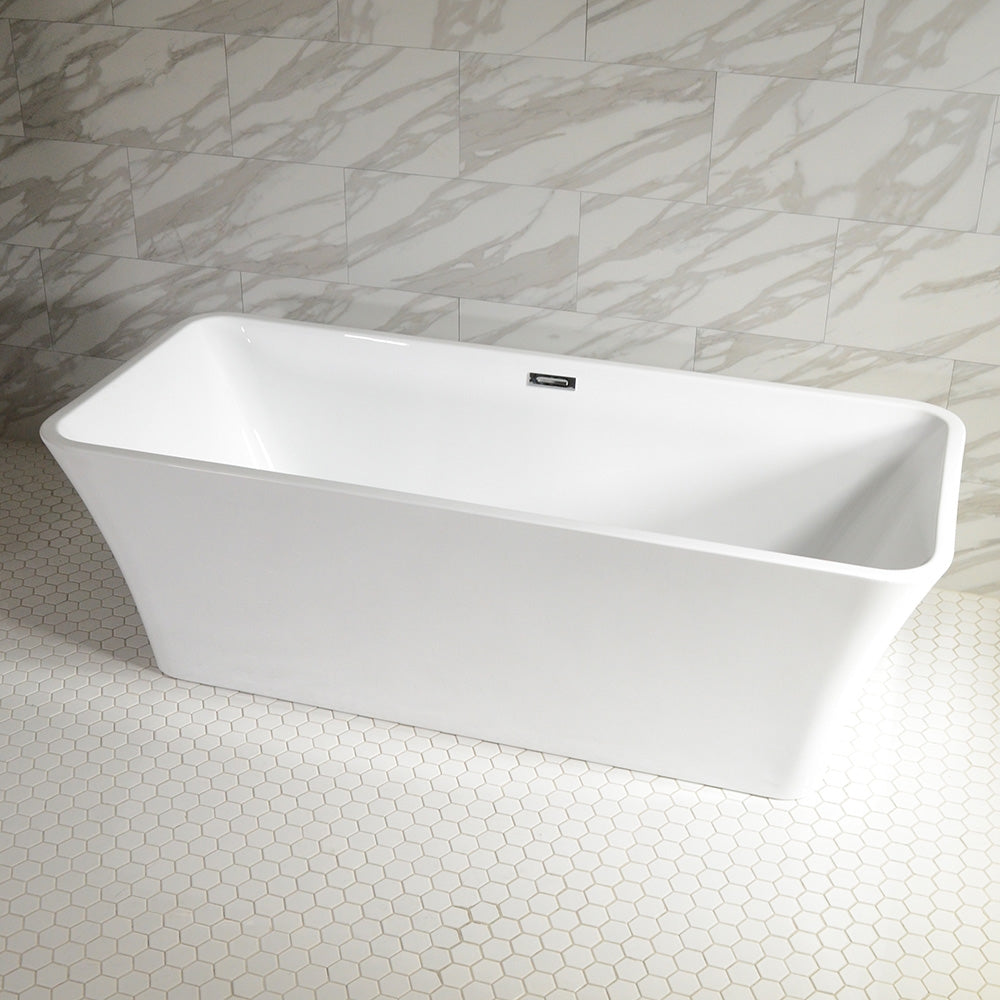 “SanSiro Sandava73C” 73 x 32 inch “Foam Insulated Cavity Walls” Acrylic Freestanding Bathtub