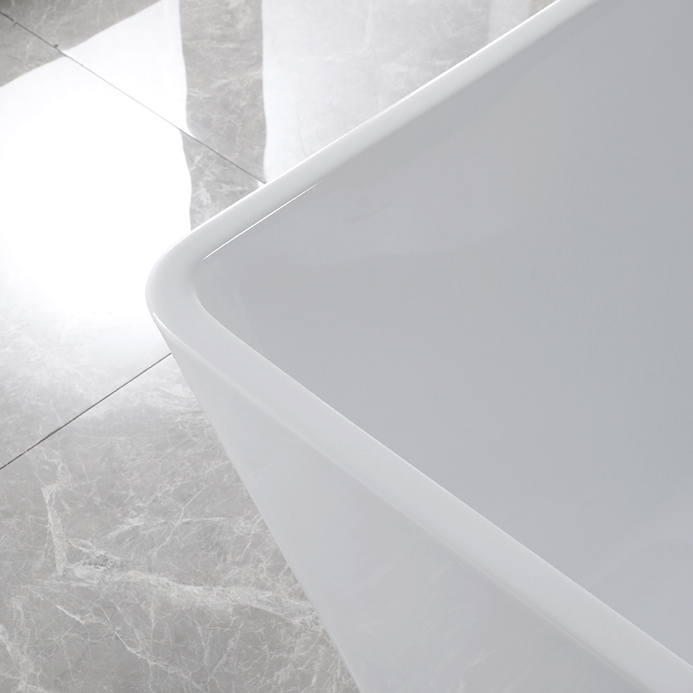 “SanSiro Trigoso59C” 59 x 30 inch “Foam Insulated Cavity Walls” Acrylic Freestanding Bathtub