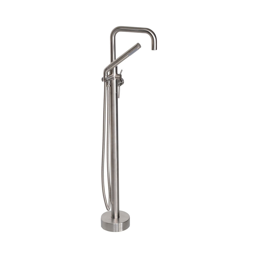 “The Waterlands No.017BN” Freestanding Floor Mounted Tub Faucet in Brushed Nickel