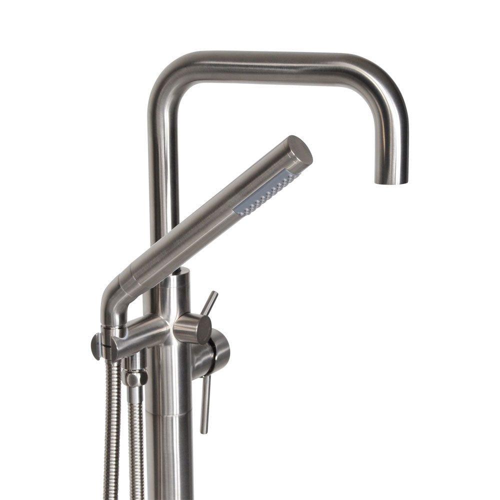 “The Waterlands No.017BN” Freestanding Floor Mounted Tub Faucet in Brushed Nickel