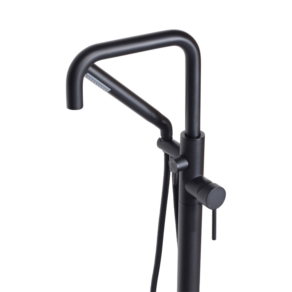 “The Waterlands No.017MB” Freestanding Floor Mounted Tub Faucet in Matte Black