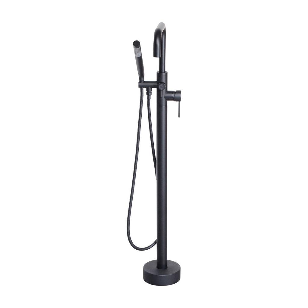 “The Waterlands No.017MB” Freestanding Floor Mounted Tub Faucet in Matte Black
