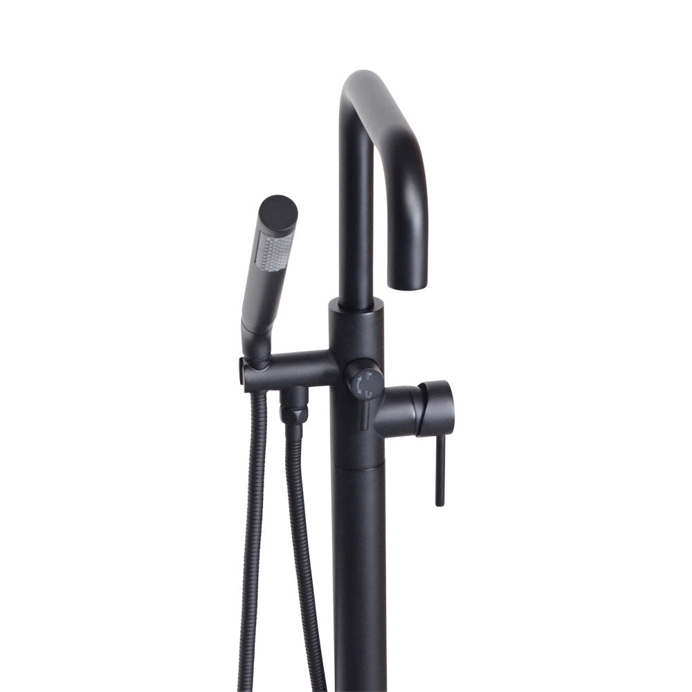 “The Waterlands No.017MB” Freestanding Floor Mounted Tub Faucet in Matte Black
