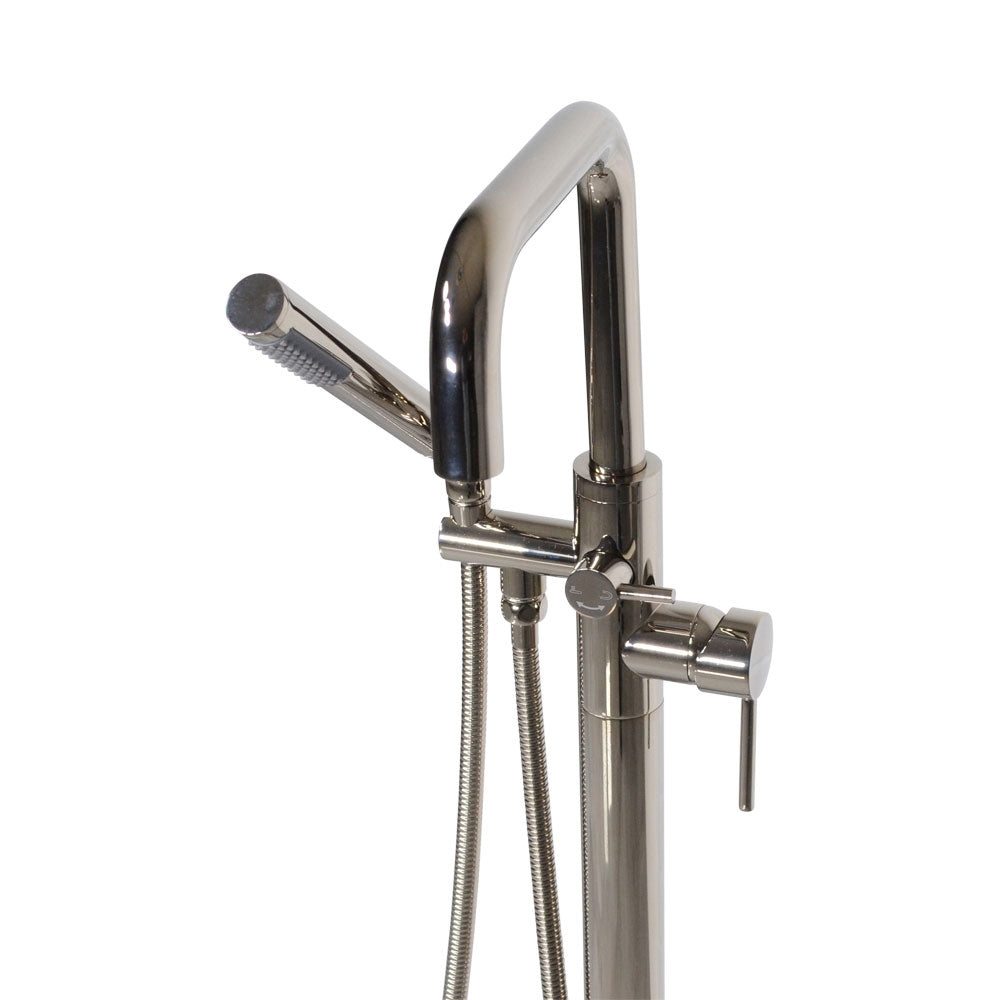 “The Waterlands No.017PN” Freestanding Floor Mounted Tub Faucet in Polished Nickel