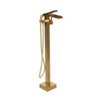 “The Waterlands No.041BB” Freestanding Floor Mounted Tub Faucet in Brushed Brass