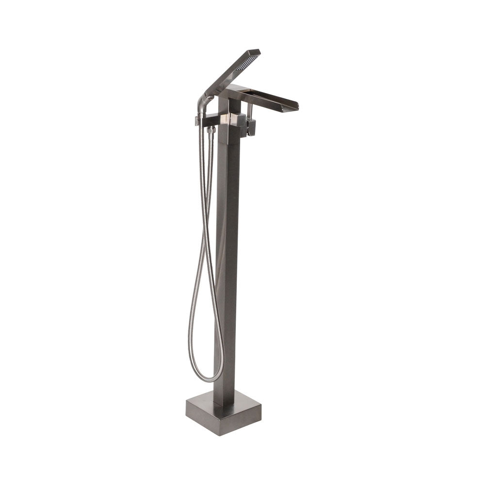 “The Waterlands No.041BN” Freestanding Floor Mounted Tub Faucet in Brushed Nickel