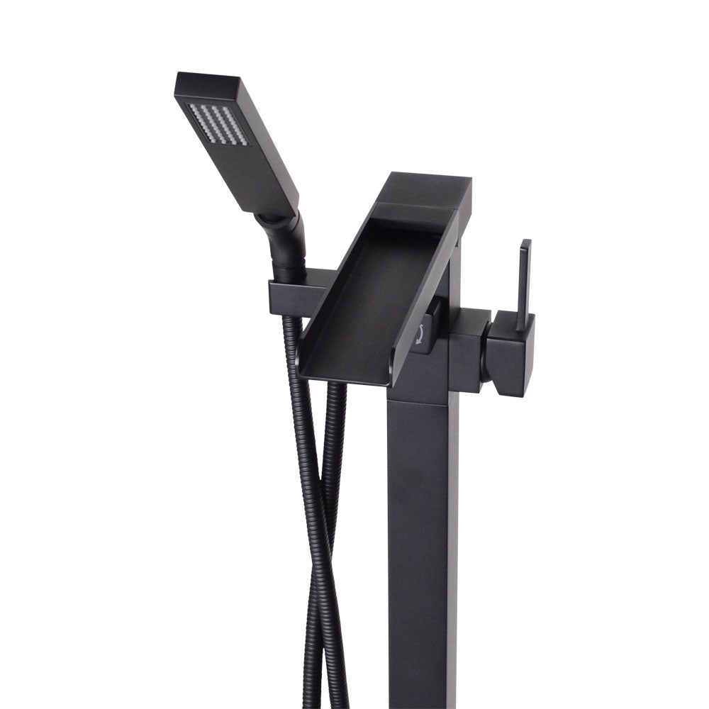 “The Waterlands No.041MB” Freestanding Floor Mounted Tub Faucet in Matte Black