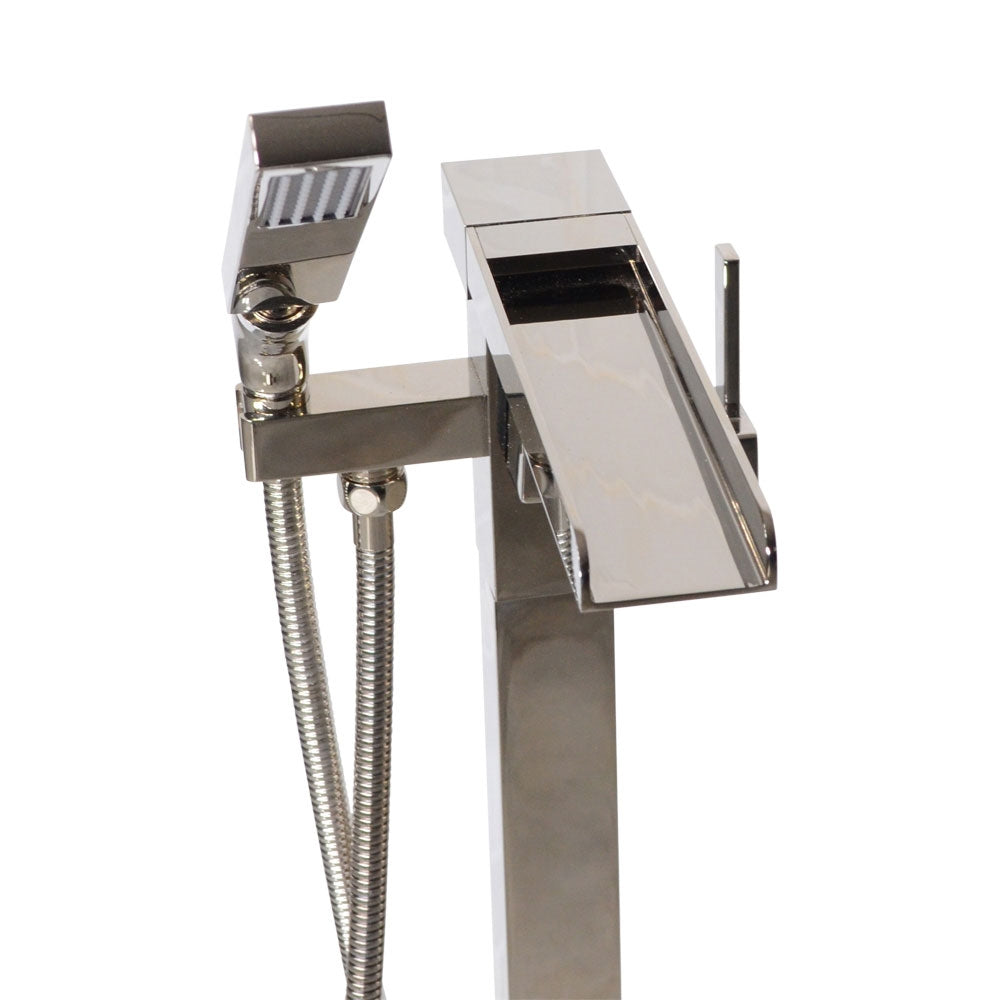 “The Waterlands No.041PN” Freestanding Floor Mounted Tub Faucet in Polished Nickel