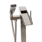 “The Waterlands No.041PN” Freestanding Floor Mounted Tub Faucet in Polished Nickel