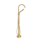 “The Waterlands No.172BB” Freestanding Floor Mounted Tub Faucet in Brushed Brass
