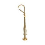 “The Waterlands No.172BB” Freestanding Floor Mounted Tub Faucet in Brushed Brass