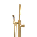 “The Waterlands No.172BB” Freestanding Floor Mounted Tub Faucet in Brushed Brass