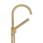 “The Waterlands No.172BB” Freestanding Floor Mounted Tub Faucet in Brushed Brass