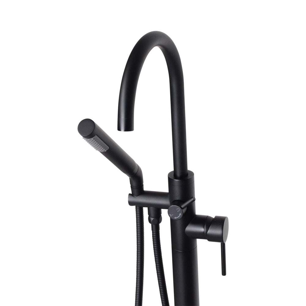 “The Waterlands No.172MB” Freestanding Floor Mounted Tub Faucet in Matte Black