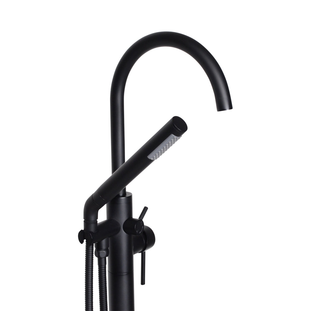 “The Waterlands No.172MB” Freestanding Floor Mounted Tub Faucet in Matte Black
