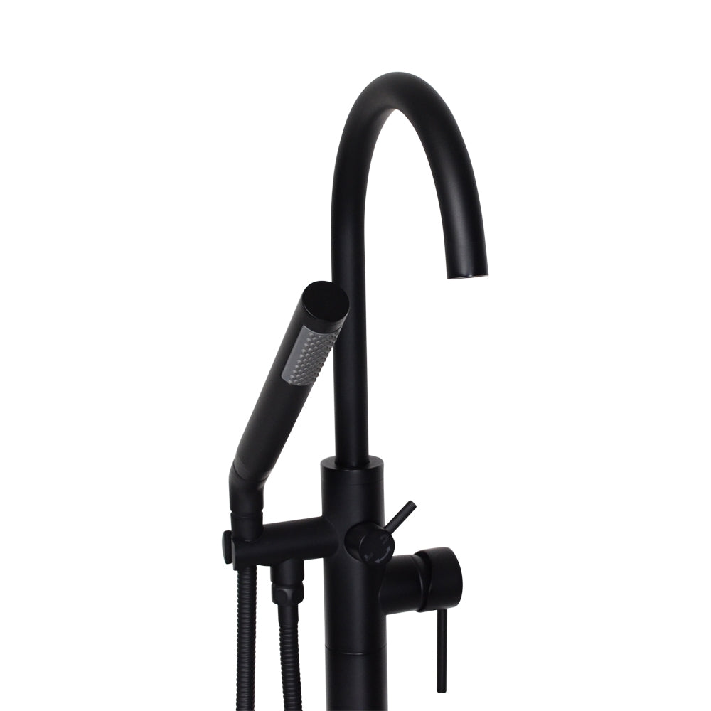 “The Waterlands No.172MB” Freestanding Floor Mounted Tub Faucet in Matte Black