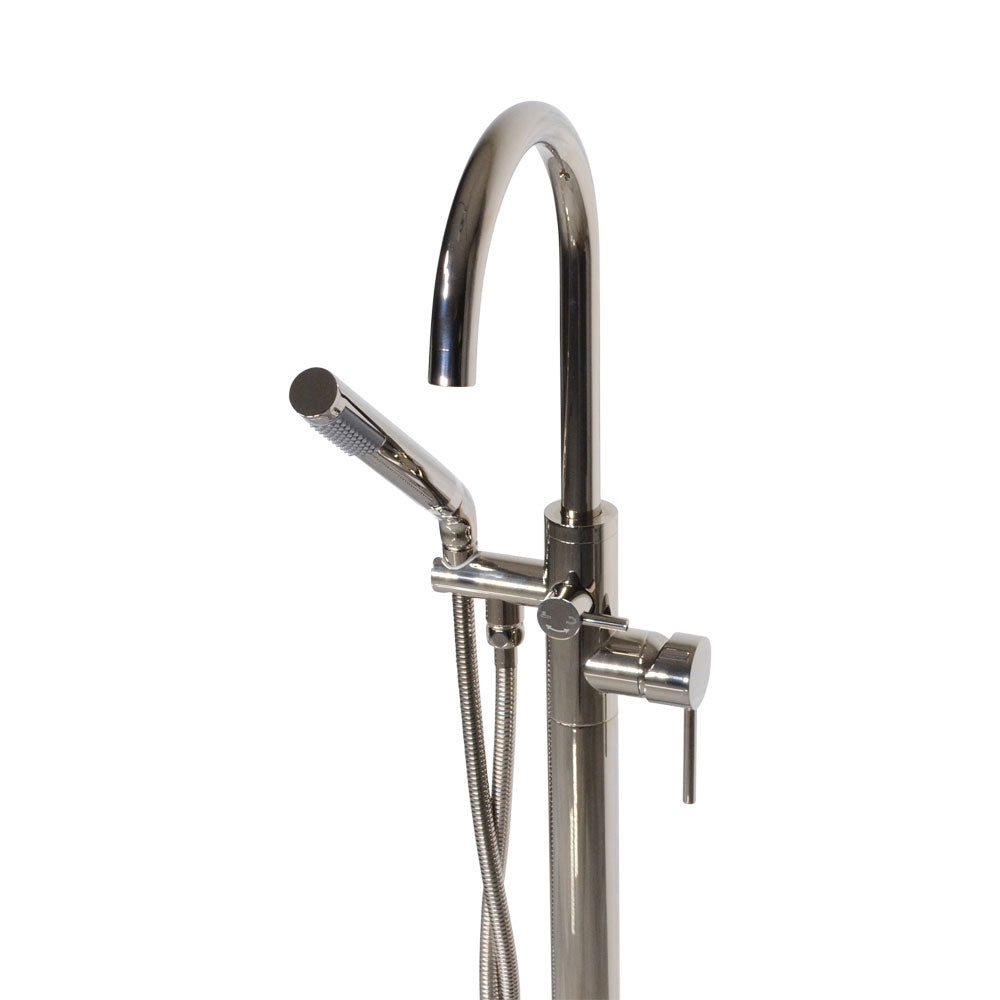 “The Waterlands No.172PN” Freestanding Floor Mounted Tub Faucet in Polished Nickel