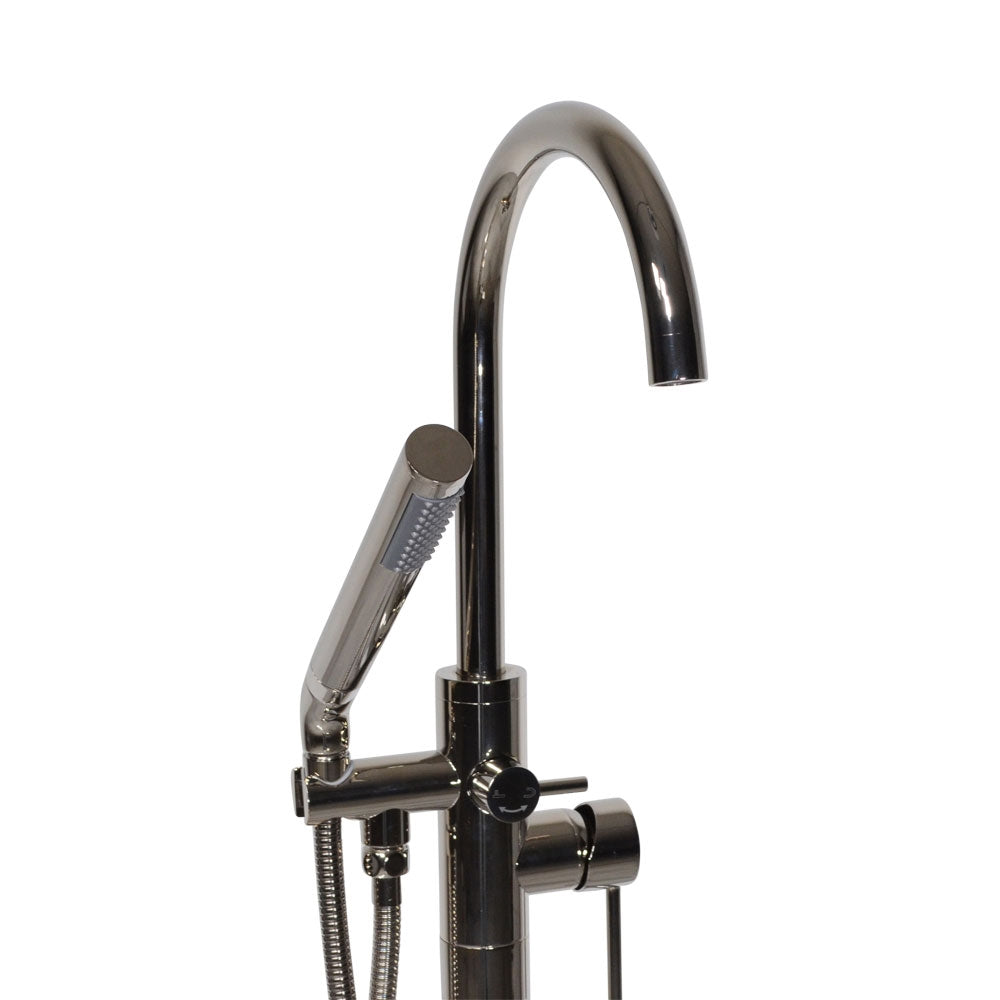 “The Waterlands No.172PN” Freestanding Floor Mounted Tub Faucet in Polished Nickel