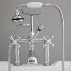 “Victoriana Deck Mounted British Telephone Style Tub Faucet” with Handheld Shower in Chrome