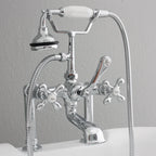 “Victoriana Deck Mounted British Telephone Style Tub Faucet” with Handheld Shower in Chrome