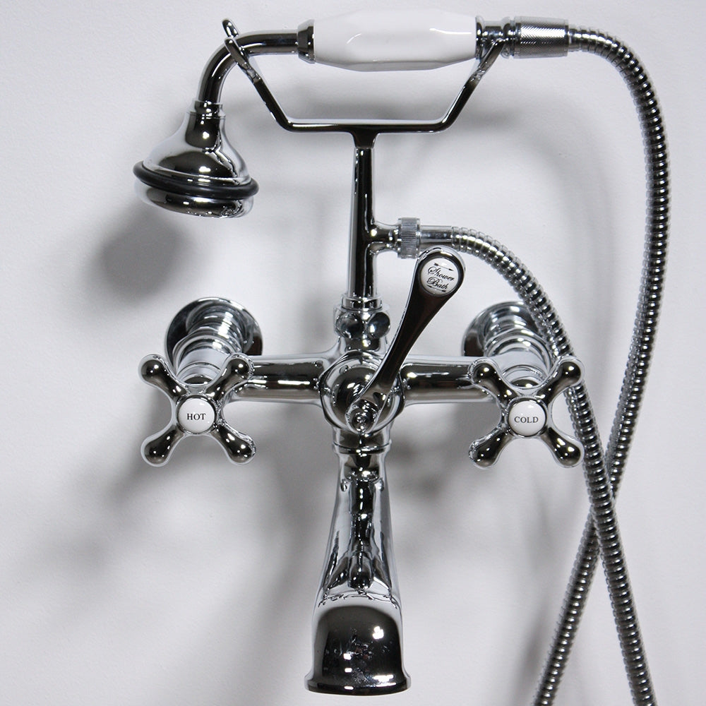 VF110TWMCHR “Victoriana Wall Mount Tub Faucet” with Handheld Shower in Chrome