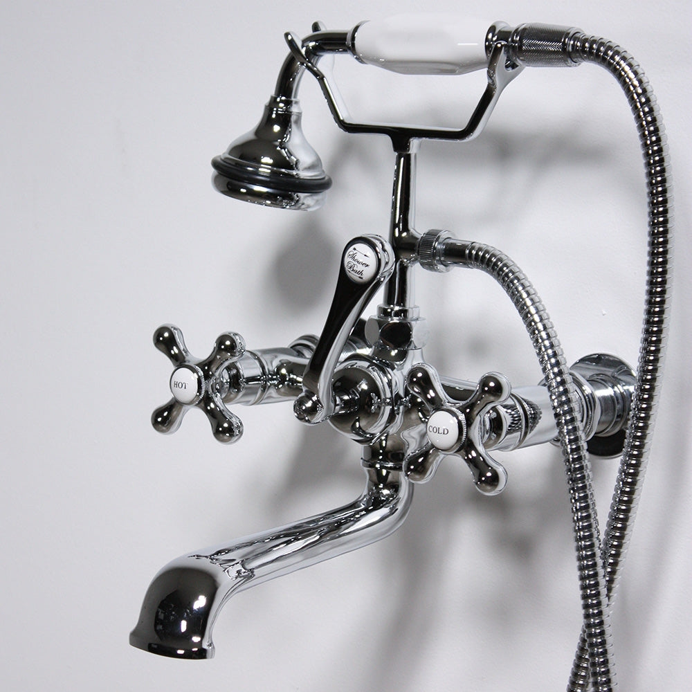 VF110TWMCHR “Victoriana Wall Mount Tub Faucet” with Handheld Shower in Chrome