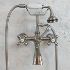 VF110TWMBN “Victoriana Wall Mount Tub Faucet” with Handheld Shower in Brushed Nickel