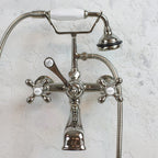 VF110TWMPN “Victoriana Wall Mount Tub Faucet” with Handheld Shower in Polished Nickel