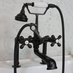 “Victoriana Deck Mounted British Telephone Style Tub Faucet” with Handheld Shower in Oil Rubbed Bronze